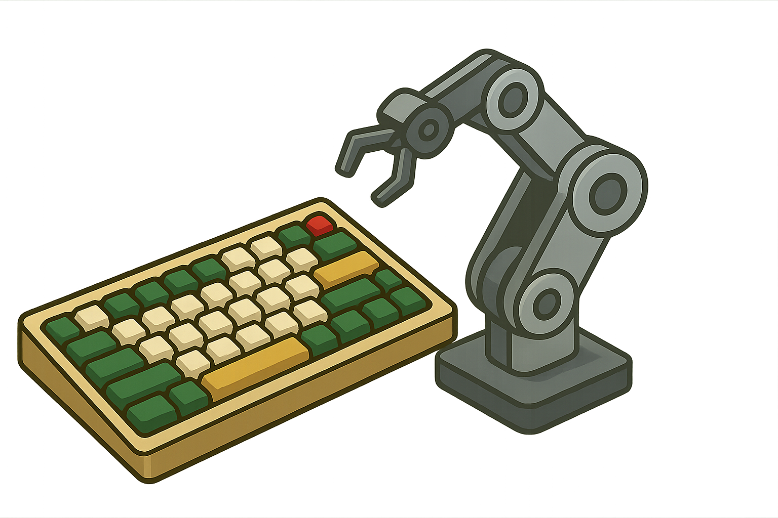 Illustration of a mechanical keyboard
